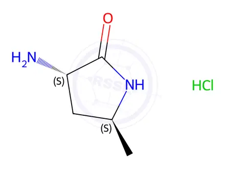 Chemical structure of (3S,5S)-3-amino-5-methylpyrrolidin-2-one hydrochloride