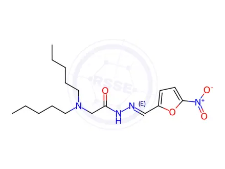 Chemical structure of 5-Nitro-2-furaldehyde (dipentylaminoacetyl)hydrazone