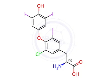 Chemical structure of 3-Chloro-3’,5,5’-triiodo-L-thyronine