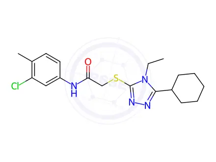 Chemical structure of N-(3-Chloro-4-methylphenyl)-2-((5-cyclohexyl-4-ethyl-4H-1,2,4-triazol-3-yl)thio)acetamide