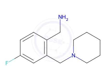 Chemical structure of 1-{4-fluoro-2-[(piperidin-1-yl)methyl]phenyl}metha namine