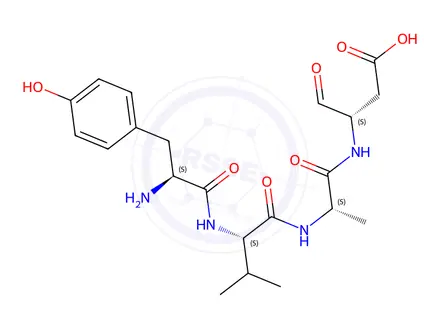 Chemical structure of (S)-3-((S)-2-((S)-2-((S)-2-Amino-3-(4-hydroxyphenyl)propanamido)-3-methylbutanamido)propanamido)-4-oxobutanoic Acid