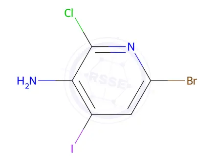 Chemical structure of 6-Bromo-2-chloro-4-iodopyridin-3-amine