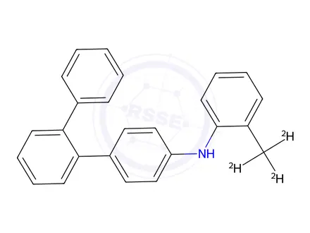 Chemical structure of N-(2-(methyl-d3)phenyl)-[1,1':2',1''-terphenyl]-4-amine