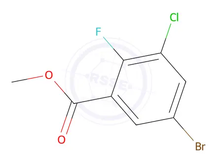 Chemical structure of Methyl 5-bromo-3-chloro-2-fluorobenzoate