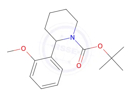 Chemical structure of tert-Butyl 2-(2-methoxyphenyl)piperidine-1-carboxylate