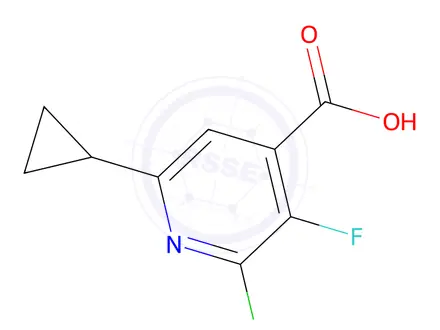 Chemical structure of 2-Chloro-6-cyclopropyl-3-fluoroisonicotinic acid