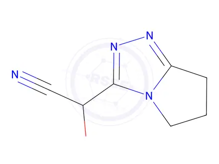 Chemical structure of 2-(6,7-Dihydro-5H-pyrrolo[2,1-c][1,2,4]triazol-3-yl)-2-hydroxyacetonitrile