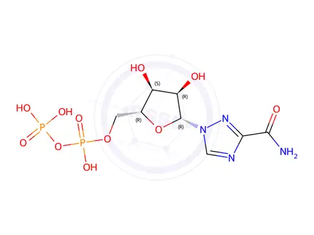 Chemical structure of Ribavirin 5-diphosphate lithium salt