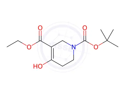 Chemical structure of O1-tert-butyl O5-ethyl 4-hydroxy-3,6-dihydro-2H-pyridine-1,5-dicarboxylate