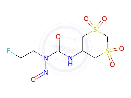 Chemical structure of 5-[3-(2-Fluoroethyl)-3-nitrosoureido]-1,3-dithiane 1,1,3,3-tetraoxide