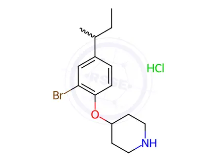 Chemical structure of 4-[2-Bromo-4-(sec-butyl)phenoxy]piperidine hydrochloride