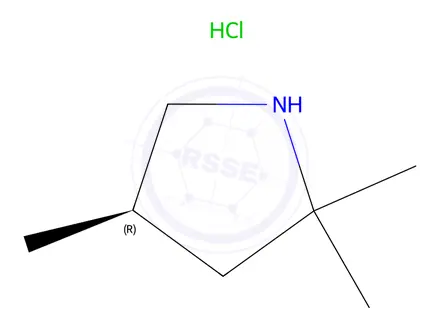 Chemical structure of Pyrrolidine, 2,2,4-trimethyl-, hydrochloride (1:1), (4R)-