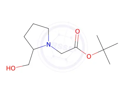 Chemical structure of tert-butyl 2-[2-(hydroxymethyl)pyrrolidin-1-yl]acetate