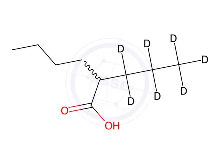 Chemical structure of 2-Propylhexanoic Acid-d7