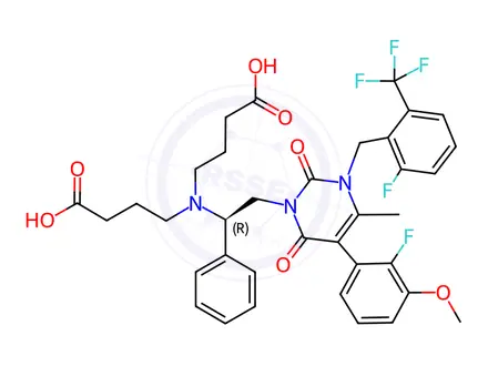 Chemical structure of Elagolix Dialkylated Impurity