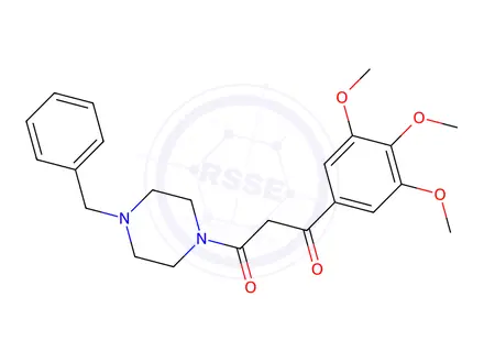 Chemical structure of 1-Benzyl-4-[1,3-dioxo-3-(3,4,5-trimethoxyphenyl)propyl]piperazine