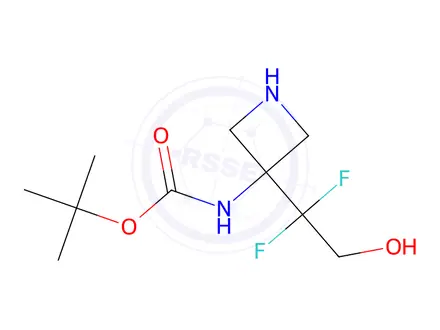 Chemical structure of Tert-butyl (3-(1,1-difluoro-2-hydroxyethyl)azetidin-3-yl)carbamate