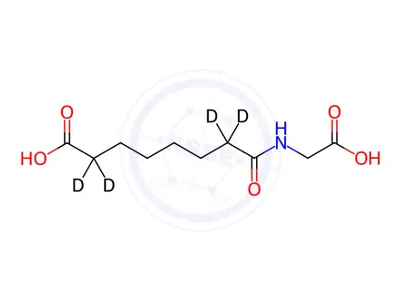 Chemical structure of N-Suberyl-2,2,7,7-d4-glycine