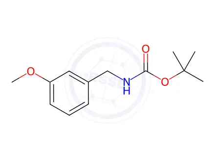 Chemical structure of Carbamic acid, N-[(3-methoxyphenyl)methyl]-, 1,1-dimethylethyl ester