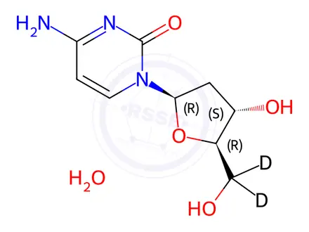 Chemical structure of [5',5'-2H2]2'-deoxycytidine monohydrate