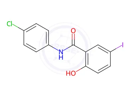 Chemical structure of N-(4-Chlorophenyl)-2-hydroxy-5-iodobenzamide
