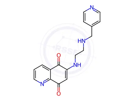 Chemical structure of 6-[[2-[(4-Pyridinylmethyl)amino]ethyl]amino]-5,8-quinolinedione