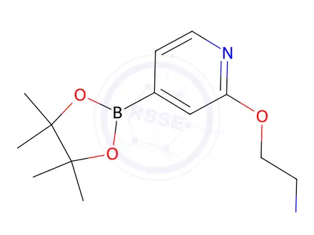 Chemical structure of 2-(4-(4,4,5,5-Tetramethyl-1,3,2-dioxaborolan-2-yl)pyridin-2-yloxy)ethanamine