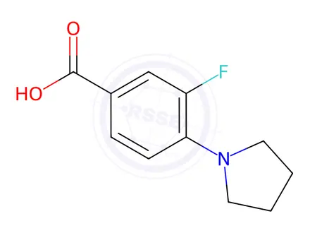 Chemical structure of 3-Fluoro-4-pyrrolidinobenzoic Acid