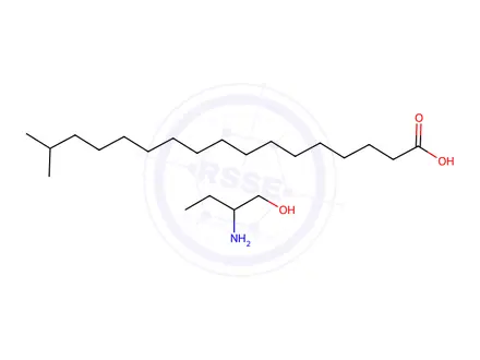 Chemical structure of isooctadecanoic acid, compound with 2-aminobutan-1-ol (1:1)