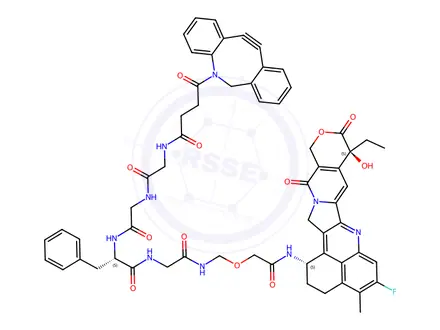 Chemical structure of DIBAC-GGFG-NH2CH2-Dxd
