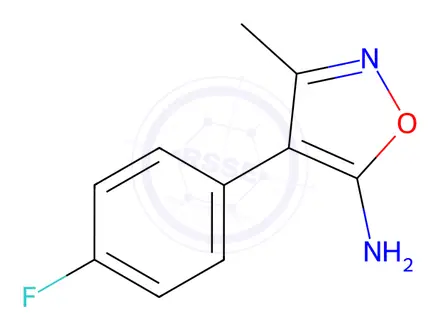 Chemical structure of 4-(4-Fluorophenyl)-3-methylisoxazol-5-amine