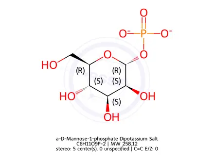 Chemical structure of a-D-Mannose-1-phosphate Dipotassium Salt