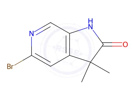 Chemical structure of 5-Bromo-3,3-dimethyl-1,3-dihydro-2H-pyrrolo[2,3-c]pyridin-2-one