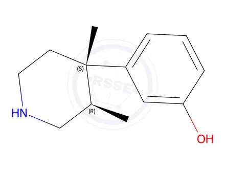 Chemical structure of (3R,4S)-3,4-Dimethyl-4-(3-hydroxyphenyl)piperidine