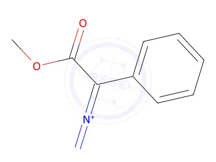 Chemical structure of a-Diazo-benzeneacetic acid Methyl ester