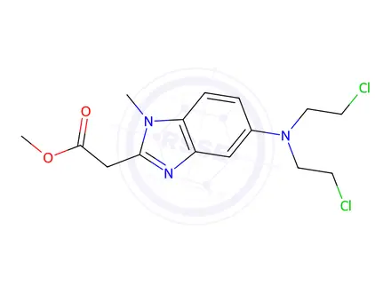 Chemical structure of 5-(bis(2-chloroethyl)amino)-1-methylbenzimidazolyl-2-acetic acid methyl ester