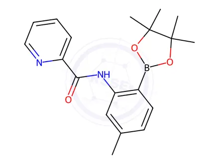 Chemical structure of N-(5-Methyl-2-(4,4,5,5-tetramethyl-1,3,2-dioxaborolan-2-yl)phenyl)picolinamide