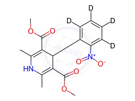 Chemical structure of Nifedipine D4 (2-nitrophenyl D4)