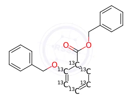 Chemical structure of 2-Benzyloxy-benzoic Acid-13C3 Benzyl Ester