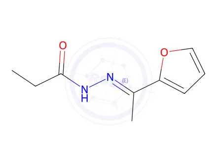 Chemical structure of Propanoic acid, [1-(2-furanyl)ethylidene]hydrazide (9CI)
