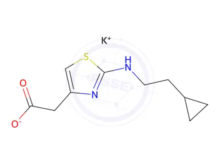 Chemical structure of Potassium 2-{2-[(2-Cyclopropylethyl)amino]-1,3-thiazol-4-yl}acetate