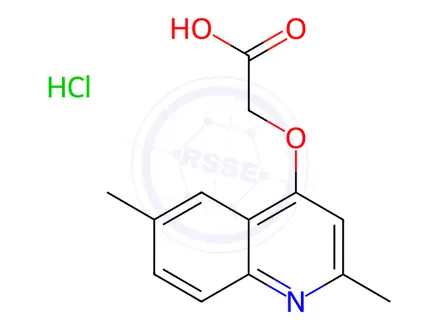 Chemical structure of (2,6-Dimethyl-quinolin-4-yloxy)-acetic acid hydrochloride