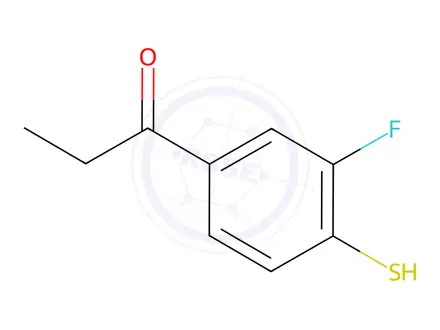 Chemical structure of 1-(3-Fluoro-4-mercaptophenyl)propan-1-one