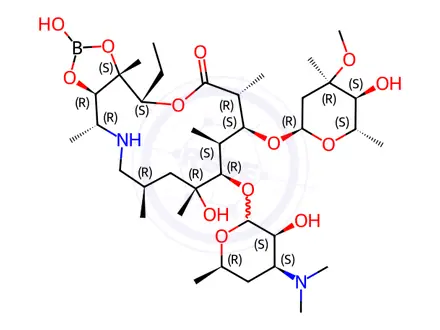 Chemical structure of Azaerythromycin A 11 12 hydrogen bora