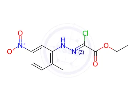 Chemical structure of Ethyl (2Z)-2-chloro-2-[2-(2-methyl-5-nitrophenyl)hydrazin-1-ylidene]acetate