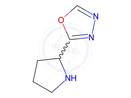 Chemical structure of 1,3,4-Oxadiazole, 2-(2-pyrrolidinyl)-