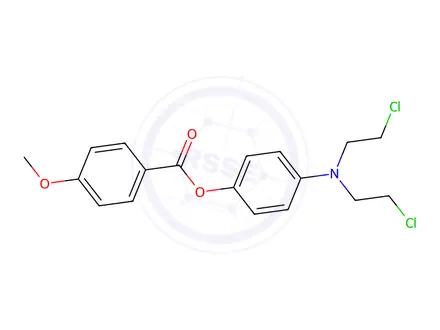 Chemical structure of [4-[bis(2-chloroethyl)amino]phenyl] 4-methoxybenzoate
