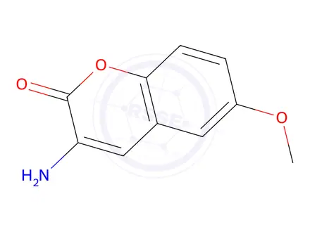 Chemical structure of 3-Amino-6-methoxy-2H-1-benzopyran-2-one