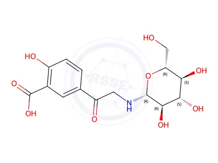 Chemical structure of 5-(N-β-D-Glucopyranosylamino)acetylsalicylic acid